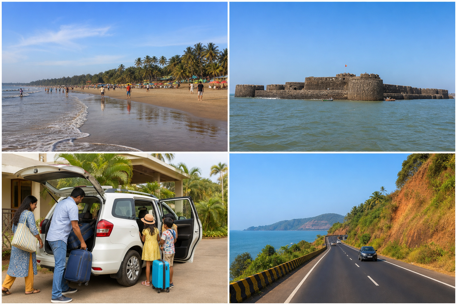 Alibaug beach Kolaba fort and Pune to Alibaug cab coastal trip